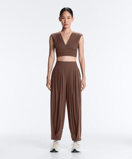 Oysho Длинные брюки-блумеры Light Touch, коричневый