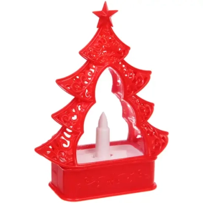 Сувенир с подсветкой «Волшебная ёлочка» 12,5*5,3*16,5 см, Красный (работает от батареек 3*ААА)