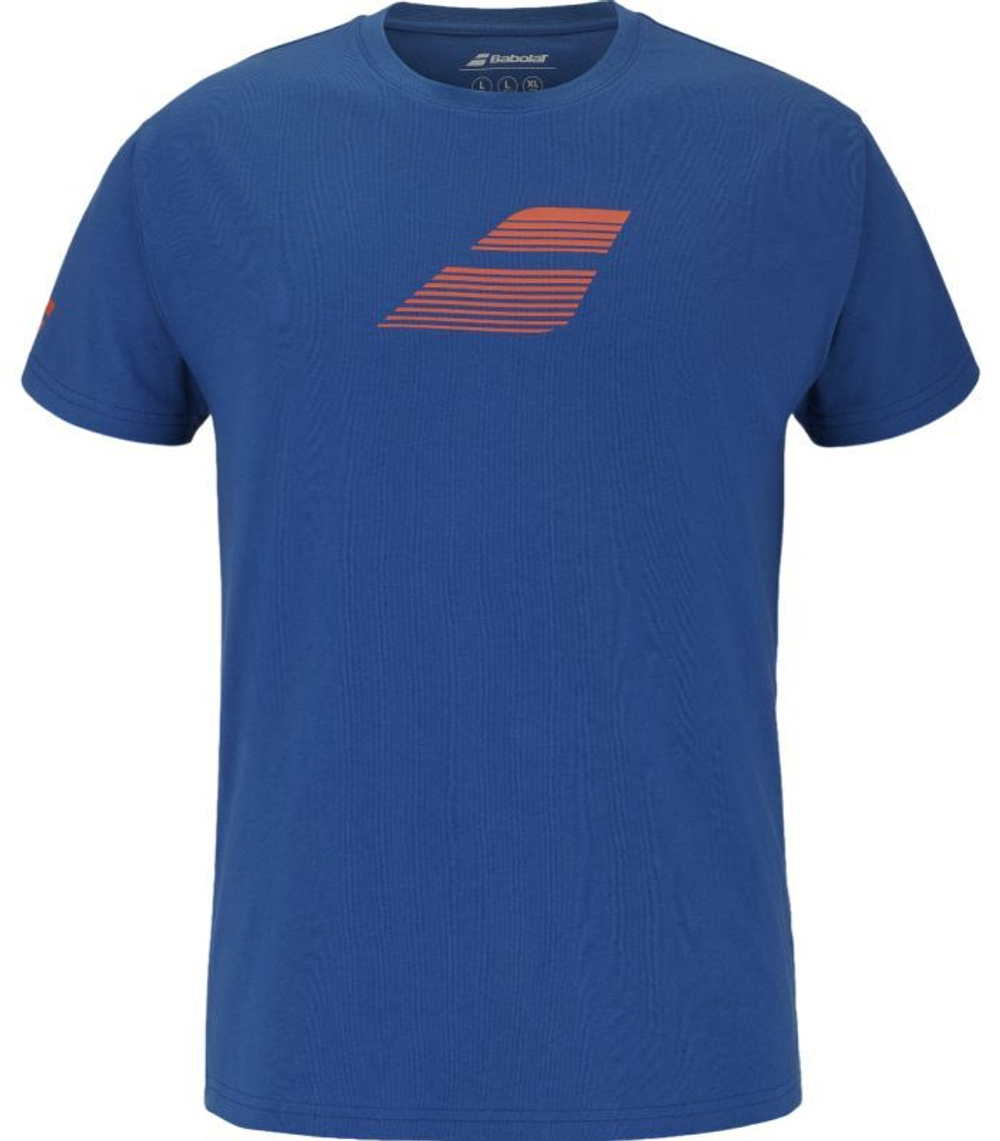 Мужская теннисная футболка Babolat Exercise Big Flag - небесный