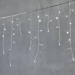 Светодиодная бахрома 4,9*0,5 м., 240 белых LED ламп, мерцание, прозрачный провод ПВХ, Beauty Led (PIL240BLW-10-2W)