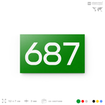 Номер на дверь 687, табличка на дверь для офиса, квартиры, кабинета, аудитории, склада, зеленая 120х70 мм, Айдентика Технолоджи