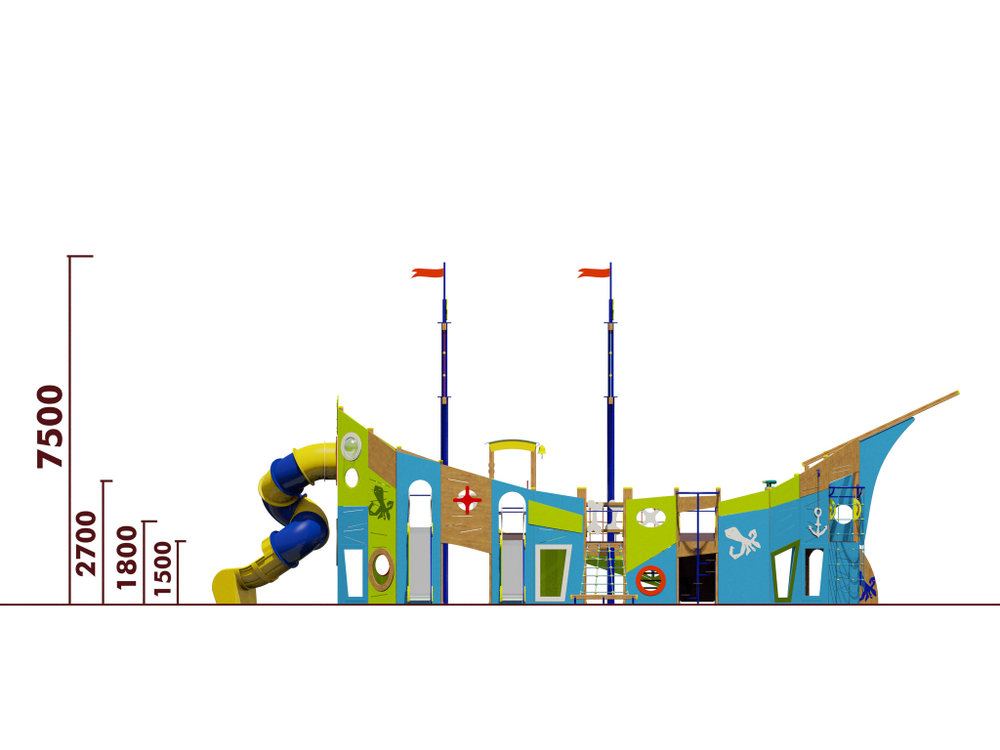 Игровой комплекс Летучий Голландец 07111 для детей 6-12 лет для уличной площадки