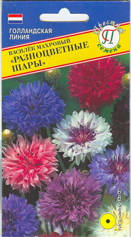 Василек Разноцветные шары махровый Престиж