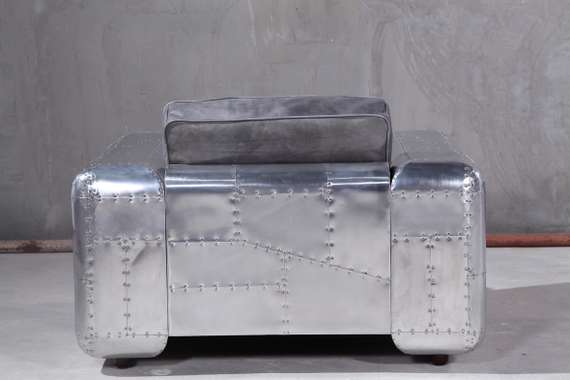 Кресло Aviator, серая натуральная кожа