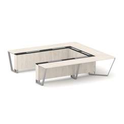 Steel Meet Стол переговорный П-образный KM-PR.B.SP-11P Денвер Светлый/Графит Глянец/Металл Серый 320