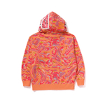 A Bathing Ape Marbling Camo Shark Relaxed Fit Full Zip Худи оранжевый ORX