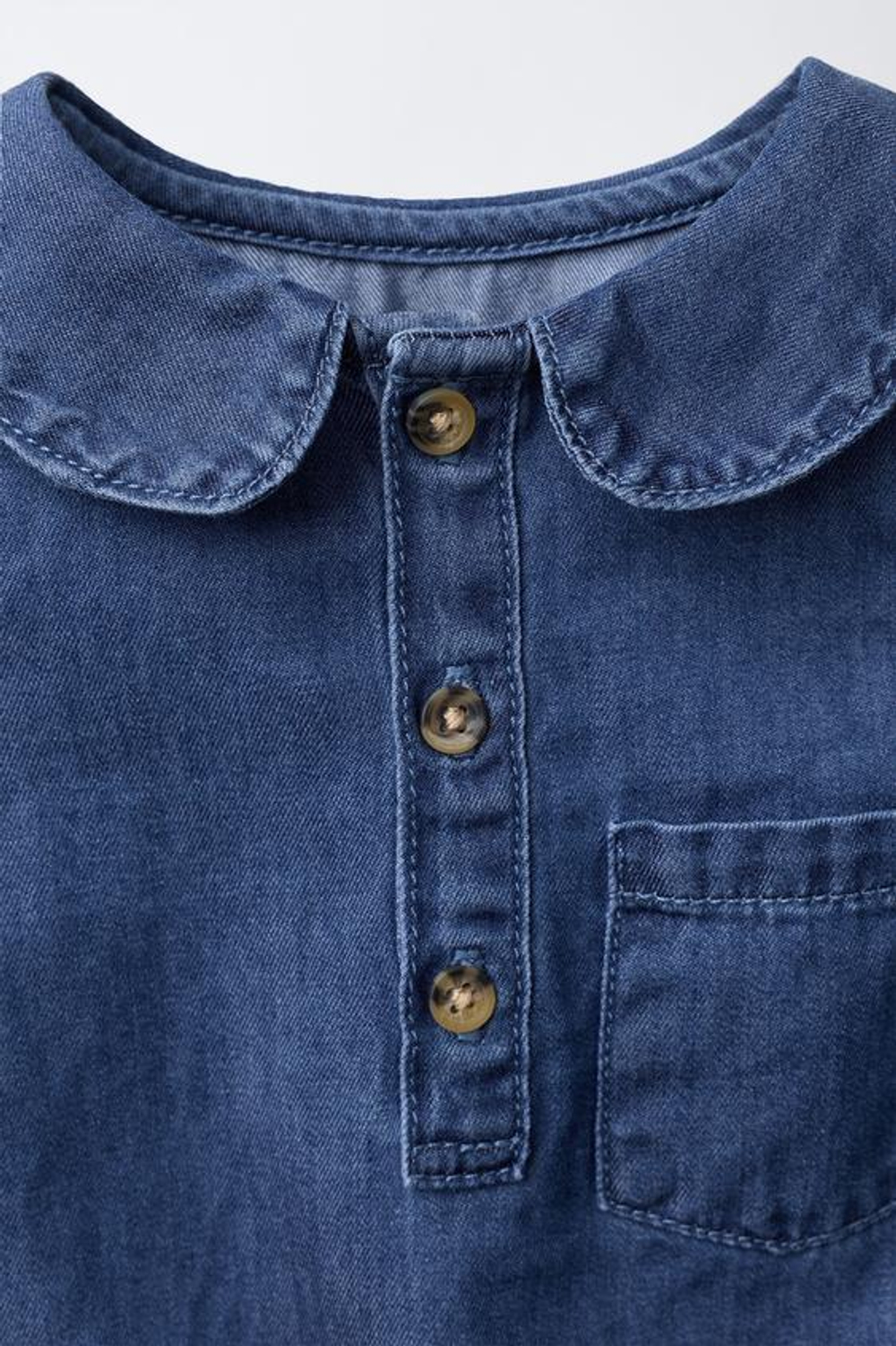 ZARA ДЖИНСОВЫЙ БОДИ, ВЫЦВЕТШИЙ СИНИЙ