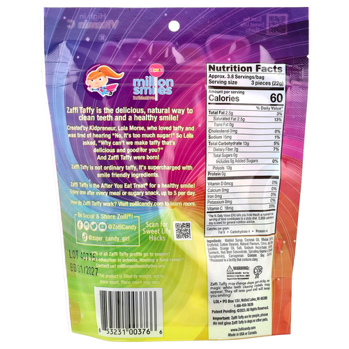 Zollipops, Zaffi® ириска, вкусные фрукты, 85 г (3 унции)