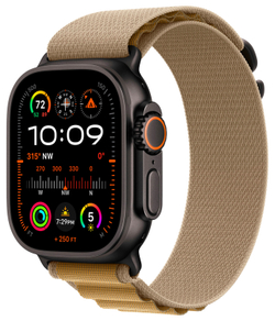 Apple Watch Ultra 2 GPS + Cellular, 49 мм, корпус из черного титана, ремешок Alpine цвета "загар", размер M