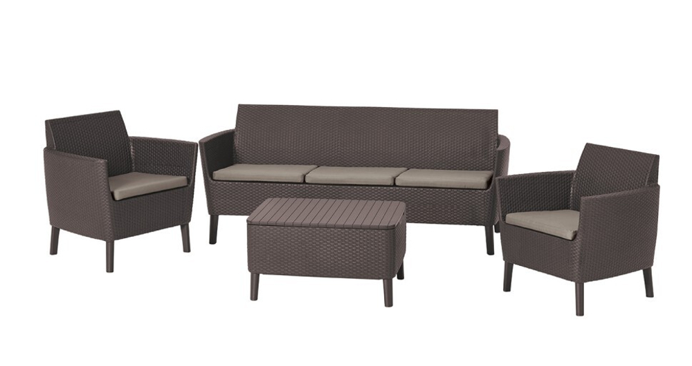 Комплект Салемо трипл сет (Salemo 3 seater set) коричневый