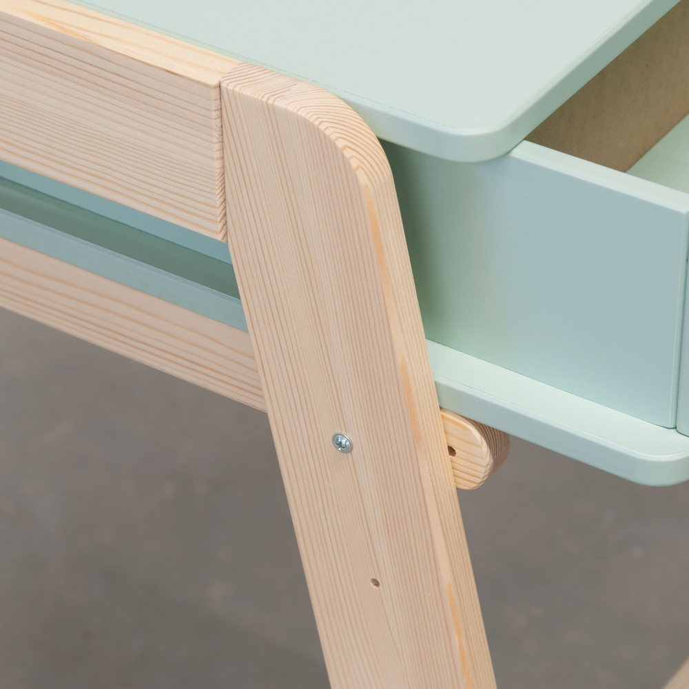 Стол письменный, 94х64х75, Чек, компьютерный, с ящиками, зеленый, Dipriz