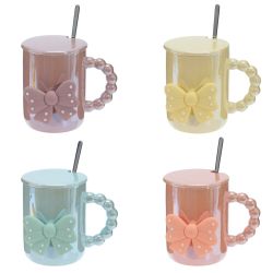 GAEM Кружка с крышкой и ложкой, 380 мл, L11,5 W9 H11 см, 4в.