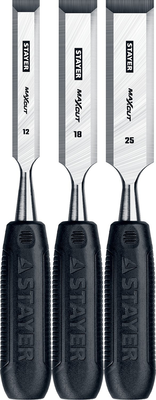 STAYER Max-Cut набор стамесок с пластмассовой рукояткой, 3шт