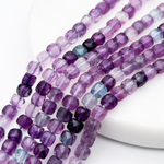 Флюорит бусины, куб, размер около 4,6-4,8 мм, цена за 20-21 шт (1/4 нити)