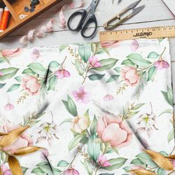 Ткань бифлекс розовые бутоны