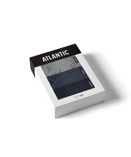 Мужские трусы (3шт) слипы классика Atlantic 3MP-181, темно-синий + серый меланж + голубой