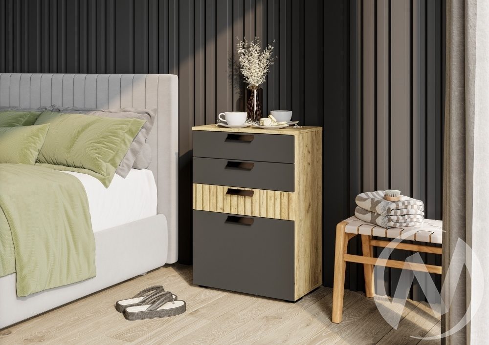 Комод КМ-12 тип 1 Гостиная Мишель (крафт;графит/графит)