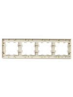 BRITE Рамка 4-местная РУ-4-Бр бежевый рифленый IEK