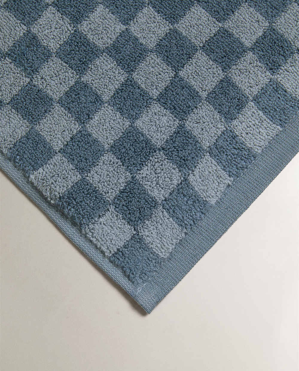 Zara Home коврик для ванной из хлопка, синий, в клетку, 50x80 см