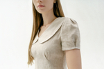 Linen dress with collar