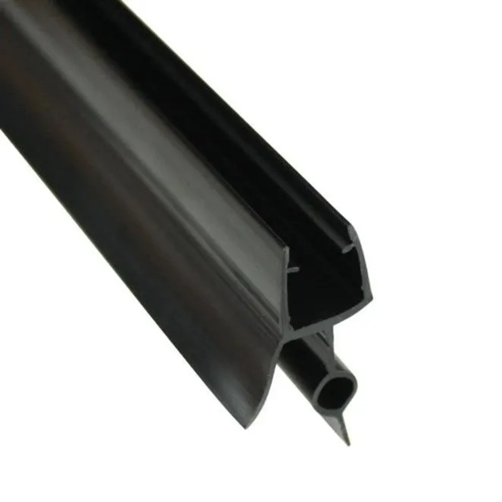 Уплотнитель для душевой кабины черный капельник, на стекло 8 мм, 1 метр