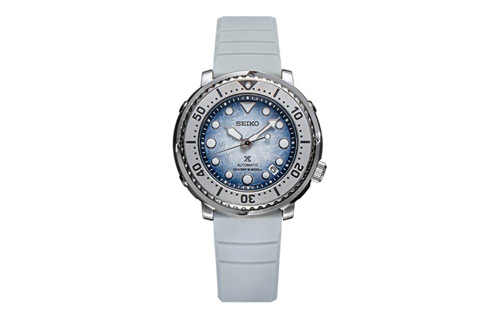 SEIKO Prospe Mechanical Movement Silicone Strap Watch Men"s Watches Blue Dial