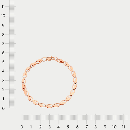 Браслет цепной из розового золота 585 пробы с плетением "Фантазийное" без вставок (арт. БШ029)