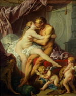 Франсуа Буше. 1735. Геркулес и Омфала (Hercules and Omphale). 90 х 74. Холст, масло. Москва, ГМИИ им.Пушкина.