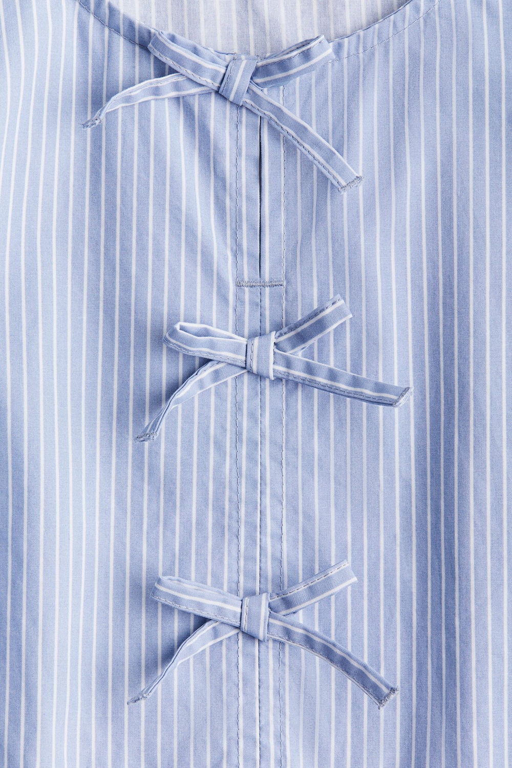 H&M Платье из хлопка с рукавами-фонариками, светло-голубой