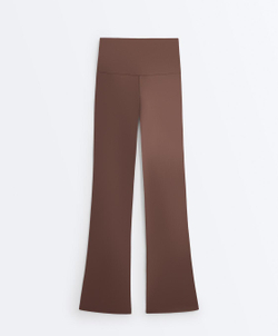 OYSHO Брюки клеш с высокой посадкой Flare Comfortlux High Rise, светло-коричневый