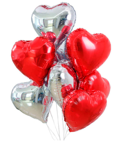 Букет из 10-и сердец (два цвета)