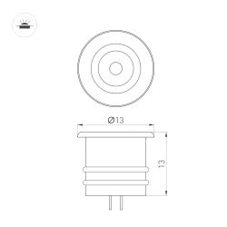 Светильник ART-PICCOLO-BUILT-R13-1W Warm2700 (BK, 30 deg, 3V) (Arlight, IP40 Металл, 3 года) 061673