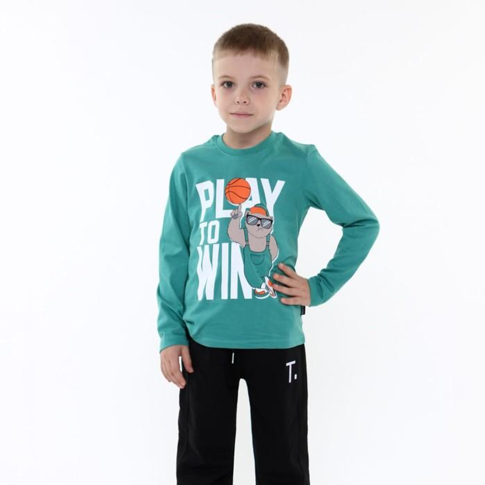 Лонгслив для мальчиков А.BV-M1086, зеленый, р. 122 см 9821533
