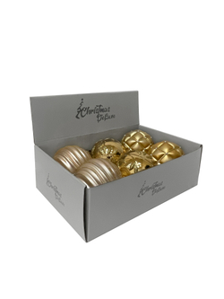 Набор шаров 10см 6шт ChristmasDeLuxe шампань/золото