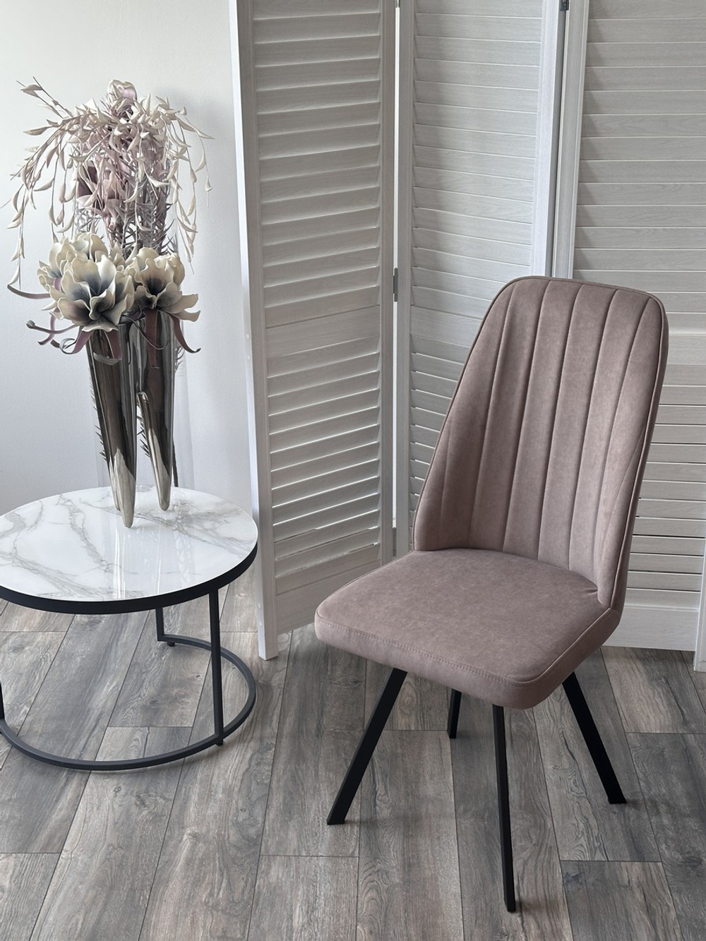 Стул ПРОВАНС 360 град. поворот. B5 Капучино, велюр / черный каркас, М-City