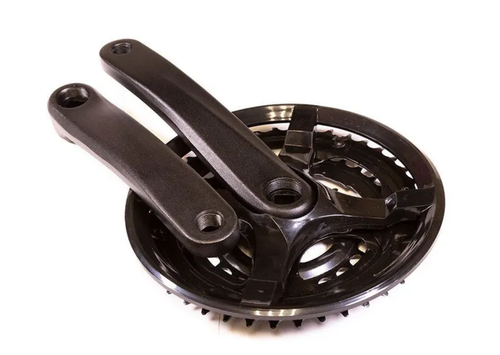 Шатуны-система TRIX, 3ск., 1/2"х3/32", 24/34/42 зуб., сталь с защитой; шатуны 170мм, алюминий, резьба 9/16", под квадрат, черные (12)