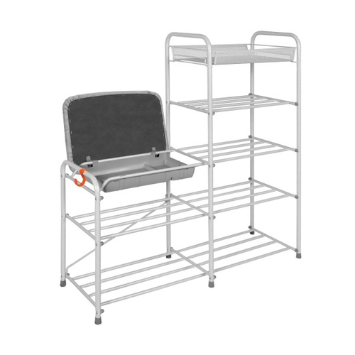 ПОДСТАВКА Д/ОБУВИ ЗМИ 5-ТИ ПОЛОЧ. 90СМ БЕЛ.СЕРЕБРО 360