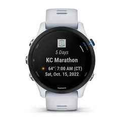 Умные часы Garmin FORERUNNER 255 Music с белым ремешком