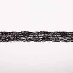 Кружево эластичное чёрное 2 см