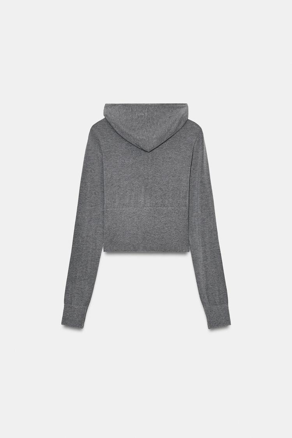 ZARA УКОРОЧЕННАЯ ТОЛСТОВКА, СЕРЫЙ МЕЛАНЖ