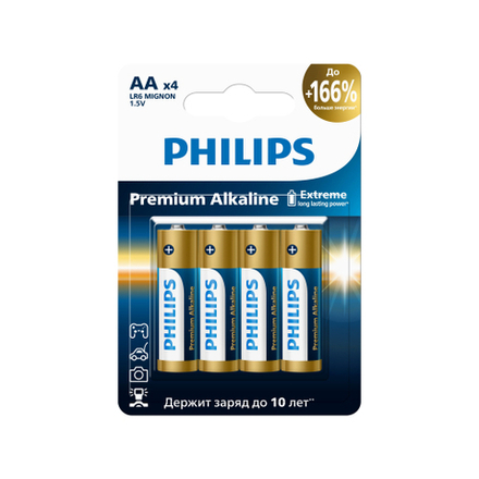 Батарейки Philips LR6M4B/51 АА алкалиновые 1,5v 4 шт. LR6-4BL Premium