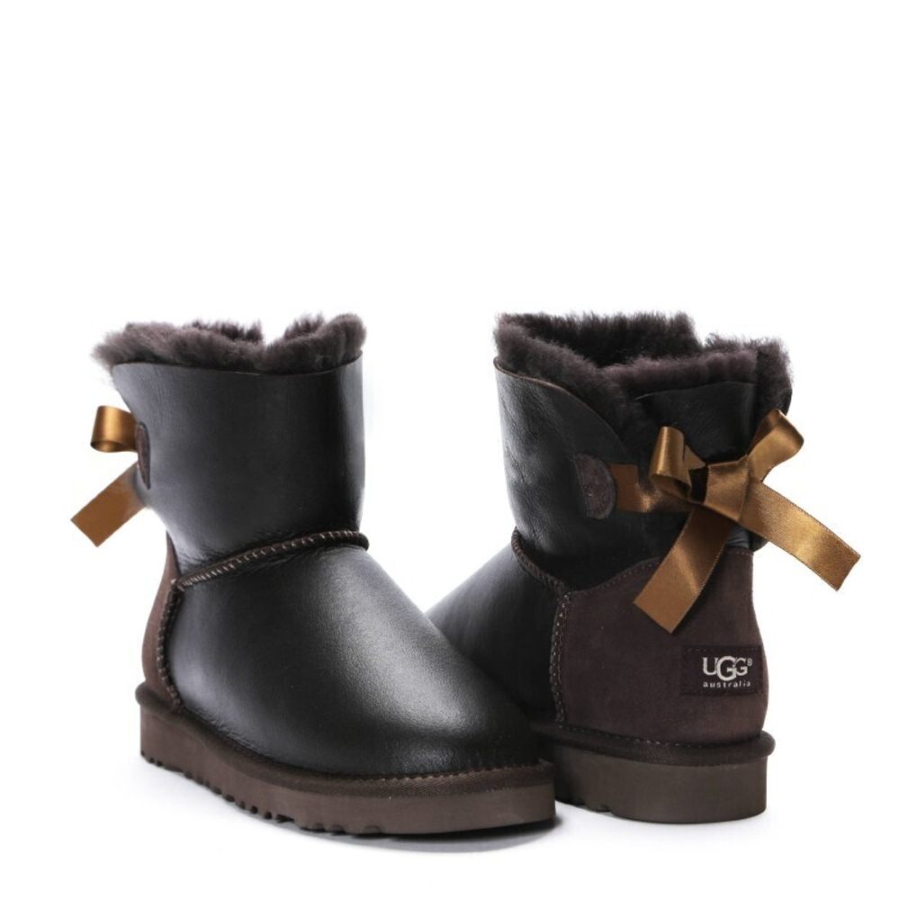 Угги Bailey Bow Mini Metallic Chocolate
