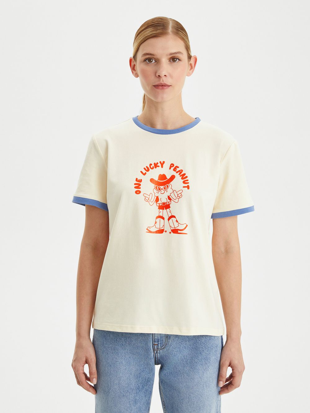 Женская футболка One Lucky Peanut - folly dot.