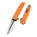 Нож складной Bestech Fin сталь 14C28N, рукоять G10 черно-оранжевая-бежевая