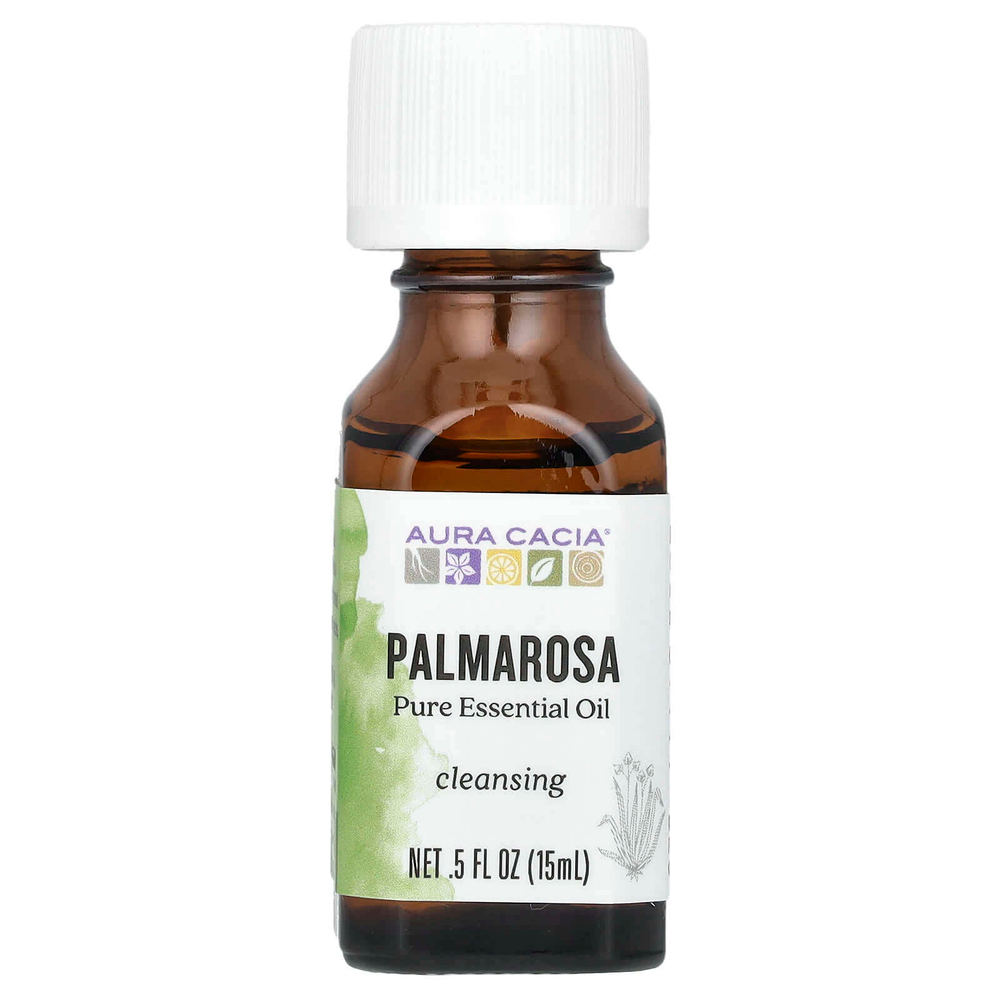Aura Cacia, Чистое эфирное масло, пальмароза, 15 мл (0,5 жидк. унции)