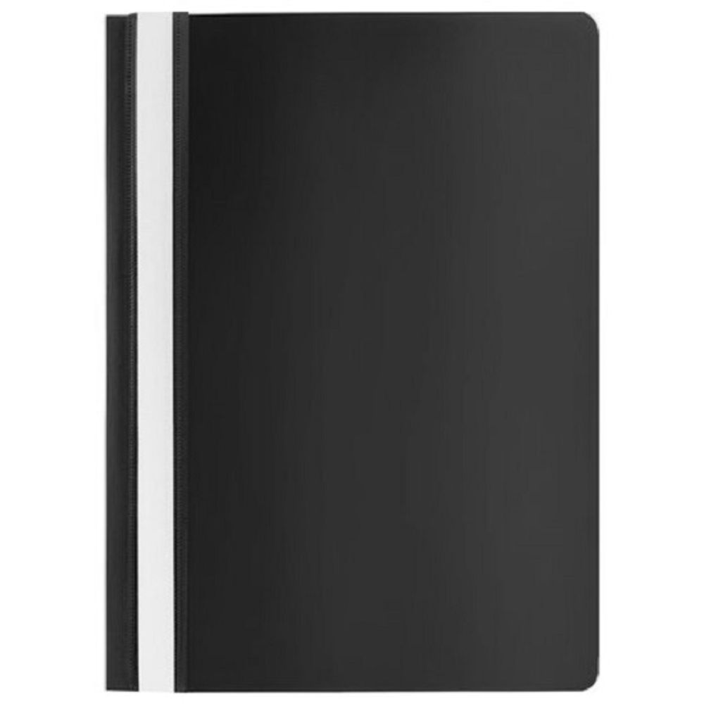 Скоросшиватель с прозрачным верхом А4, пластик 120мкм, Staff, черный