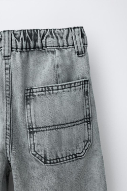ZARA ДЖИНСЫ BAGGY С КАРМАНАМИ, СВЕТЛО-СЕРЫЙ