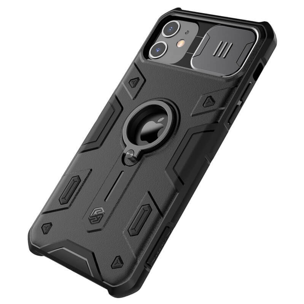 Противоударный чехол с кольцом и защитой камеры Nillkin CamShield Armor Case для iPhone 11