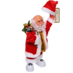 Дед Мороз музыкальный 20 см в красной шубе с колпаком (работает от 3*АА - в комплект не входят)