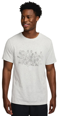Теннисная футболка Nike Court Dri-Fit Printed T-Shirt - grey heather - Gray